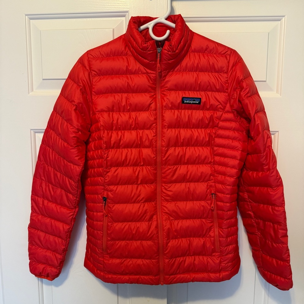 PATAGONIA Womens Down Sweater Jacket Catalan Coral SIZE M